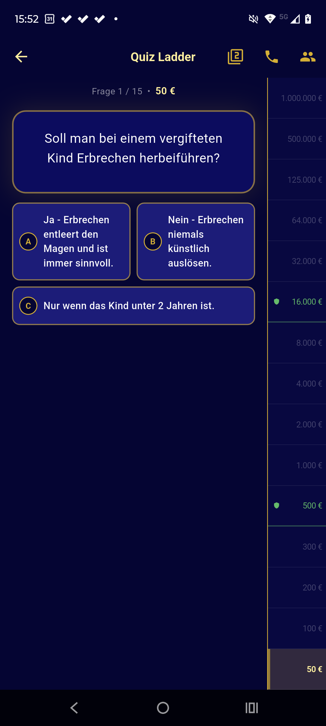 Lernspiel QuizLadder – Wer wird Millionär-Style Quiz